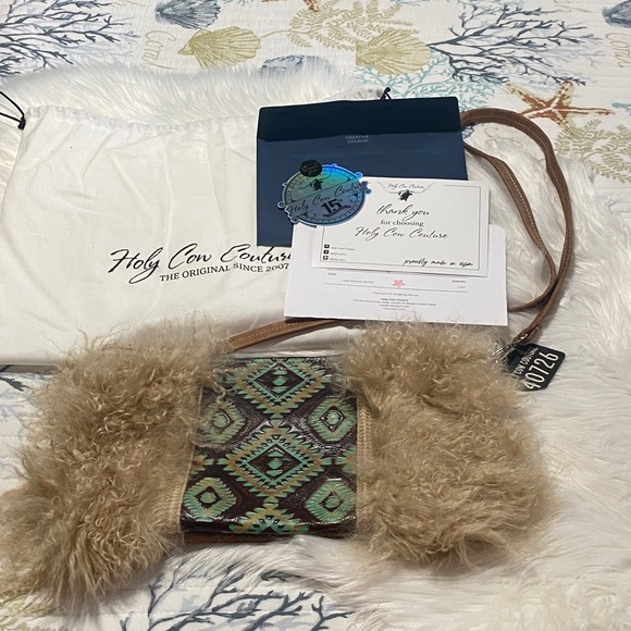 Holy Cow Couture Fur and Patterned Bag-Wild One